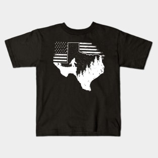 Texas Bigfoot American Flag Kids T-Shirt